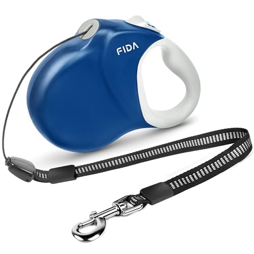 Fida Ausziehbare Hundeleine, 9 m, robuste Hundeleine für mittelgroße und große Rassen bis zu 50 kg, 360° verhedderungsfrei, lange einziehbare Hundeleine, weicher Griff, Einhandbremse, Blau Fida Ausziehbare Hundeleine, 9 m, robuste Hundeleine für mittelgroße und große Rassen bis zu 50 kg, 360° verhedderungsfrei, lange einziehbare Hundeleine, weicher Griff, Einhandbremse, Blau von Fida