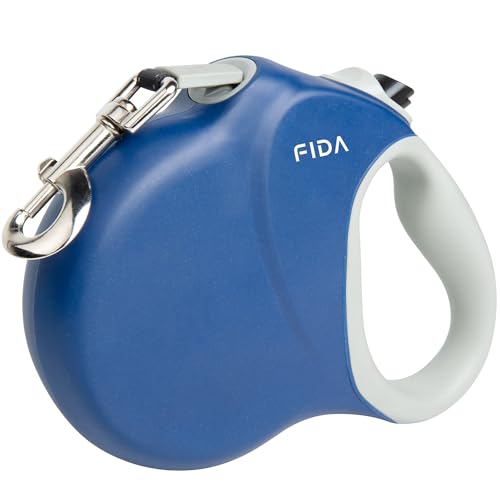 Fida 8m/26FT Hundeleine, verknotungsfrei Rollleine für mittelgroße/große Hunde, robuste Leine für Hunde bis 50kg/110lbs, 2025er Modell, Blau von Fida