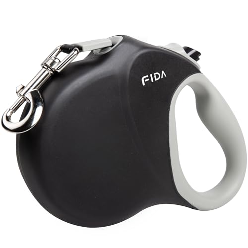 Fida 8m/26FT Hundeleine, verknotungsfrei Rollleine für mittelgroße/große Hunde, robuste Leine für Hunde bis 50kg/110lbs, 2025er Modell, Schwarz von Fida