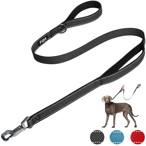 Fida Heavy Duty Hundeleine für mittlere/große Hunde, 1.2M / 4FT Double Handle Hundeleine für mehr Kontrolle, reflektierende Hundeleinen für tägliche Spaziergänge & Training (Schwarz) Fida Heavy Duty Hundeleine für mittlere/große Hunde, 1.2M / 4FT Double Handle Hundeleine für mehr Kontrolle, reflektierende Hundeleinen für tägliche Spaziergänge & Training (Schwarz) von Fida