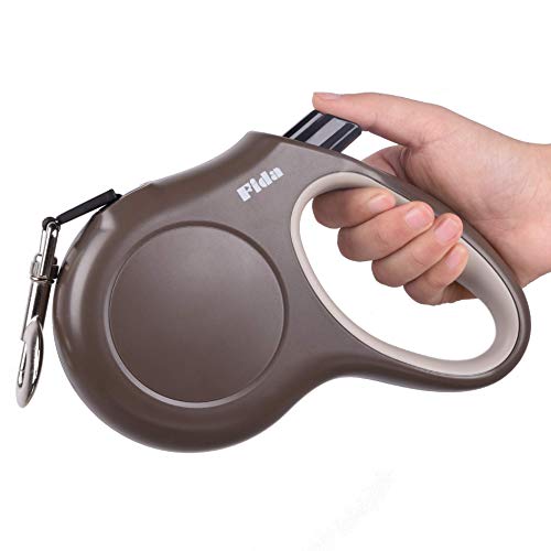 Fida Retractable Dog Leash, 16ft Heavy Duty Pet Walking Leash for X-Small/Small/Medium/Large Dog or Cat up to 110 lbs, Tangle Free. One-Hand Brake (Large, Coffee) von Fida