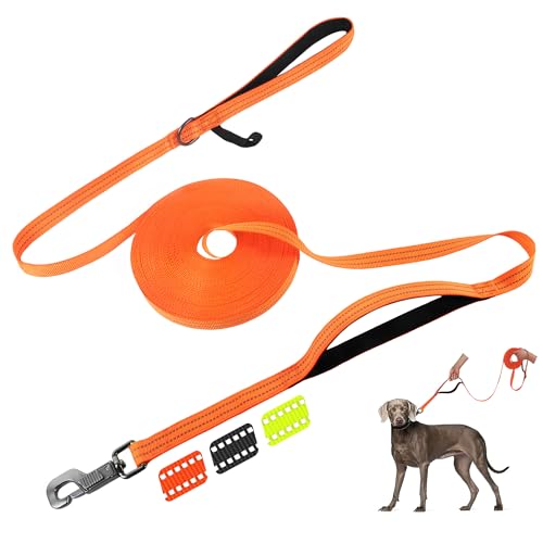 Fida Trainingsleine mit Verkehrsgriff, reflektierend, lange Leine für Hunde/Welpen, Gehorsamkeitstraining, Agility-Leine, weich gepolstertes Design für kleine, mittelgroße und große Rassen (15,2 m, Fida Trainingsleine mit Verkehrsgriff, reflektierend, lange Leine für Hunde/Welpen, Gehorsamkeitstraining, Agility-Leine, weich gepolstertes Design für kleine, mittelgroße und große Rassen (15,2 m, von Fida