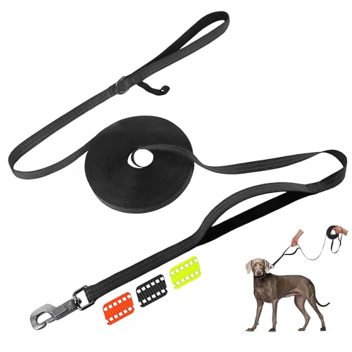 Fida Trainingsleine mit Verkehrsgriff, reflektierend, lange Leine für Hunde/Welpen, Gehorsamkeitstraining, Agility-Leine, weich gepolstertes Design für kleine, mittelgroße und große Rassen (15,2 m, Fida Trainingsleine mit Verkehrsgriff, reflektierend, lange Leine für Hunde/Welpen, Gehorsamkeitstraining, Agility-Leine, weich gepolstertes Design für kleine, mittelgroße und große Rassen (15,2 m, von Fida
