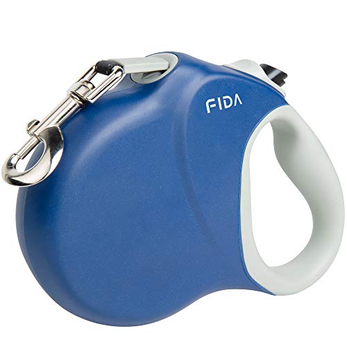 Fida Verbesserte einziehbare Hundeleine, 7.9 m, robuste Hundeleine für mittelgroße und große Rassen bis zu 50 kg, 360 ° verwicklungsfrei, lange einziehbare Hundeleine, Einhandbremse, Blau von Fida
