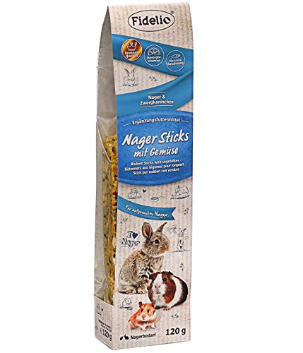 Fidelio Nagersnack, Zwergkaninchensnack, Sticks mit Gemüse, 120 g Fidelio Nagersnack, Zwergkaninchensnack, Sticks mit Gemüse, 120 g von Fidelio