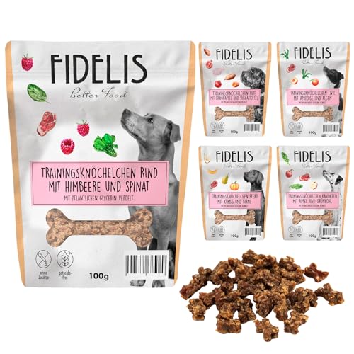 5 x 100g Trainingsknöchelchen mit Superfoods von FIDELIS - Bundle - gemischte Sorten - Rind, Pute, Ente, Pferd, Kaninchen - Luftgetrocknete Hunde Leckerlis aus 100% natürlichen Rohstoffen 5 x 100g Trainingsknöchelchen mit Superfoods von FIDELIS - Bundle - gemischte Sorten - Rind, Pute, Ente, Pferd, Kaninchen - Luftgetrocknete Hunde Leckerlis aus 100% natürlichen Rohstoffen von Fidelis