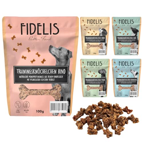 5 x 100g Trainingsknöchelchen von FIDELIS - Bundle - gemischte Sorten - Rind, Huhn, Pferd, Kaninchen, Ente - Luftgetrocknete Hunde Leckerlis aus 100% natürlichen Rohstoffen 5 x 100g Trainingsknöchelchen von FIDELIS - Bundle - gemischte Sorten - Rind, Huhn, Pferd, Kaninchen, Ente - Luftgetrocknete Hunde Leckerlis aus 100% natürlichen Rohstoffen von Fidelis