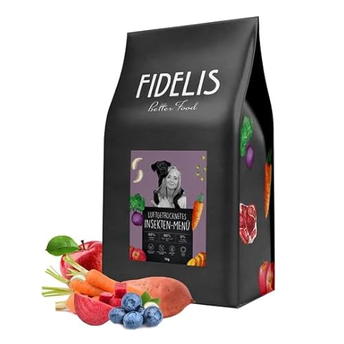 Fidelis - Getrocknetes Insekten-Menü für Hunde 4kg - Premium Hundefutter trocken mit 60% Insektenlarven, Gemüse & Obst - Proteinhaltiges Trockenfutter Hund getrocknet - Zucker- & Getreidefrei von Fidelis