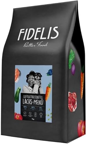 Fidelis - Getrocknetes Lachs-Menü für Hunde 2,5kg - Premium Hundefutter trocken mit 80% Fischanteil, Gemüse & Obst - Proteinhaltiges Trockenfutter Hund luftgetrocknet - Zucker- & Getreidefrei von Fidelis