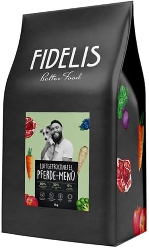 Fidelis - Getrocknetes Pferd-Menü für Hunde 2,5kg - Premium Hundefutter trocken mit 80% Fleischanteil, Gemüse & Obst - Proteinhaltiges Trockenfutter Hund luftgetrocknet - Zucker- & Getreidefrei von Fidelis