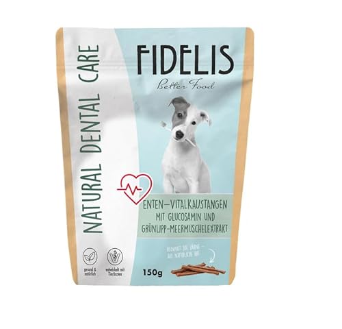 Fidelis - Vitalkaustange Ente mit Glucosamin – funktionale Zahnpflege Snacks für Hunde 150gr – Luftgetrocknet aus 100% natürlichen Rohstoffen - Hunde Leckerli als Snack zur Zahnhygiene Fidelis - Vitalkaustange Ente mit Glucosamin – funktionale Zahnpflege Snacks für Hunde 150gr – Luftgetrocknet aus 100% natürlichen Rohstoffen - Hunde Leckerli als Snack zur Zahnhygiene von Fidelis