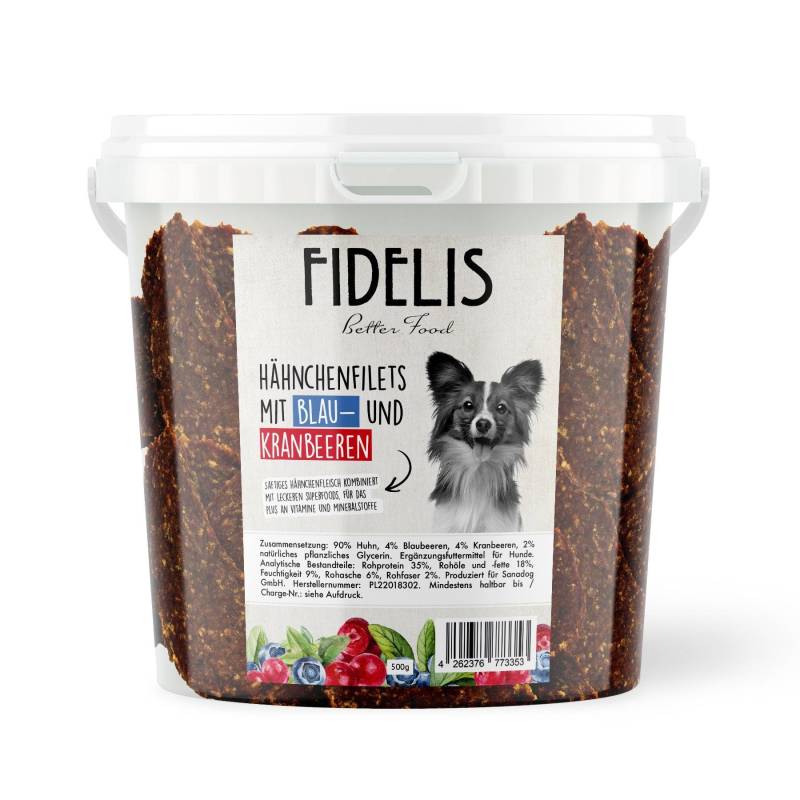 Hähnchenfilets mit Blaubeeren und Kranbeeren (500g-Eimer) von Fidelis