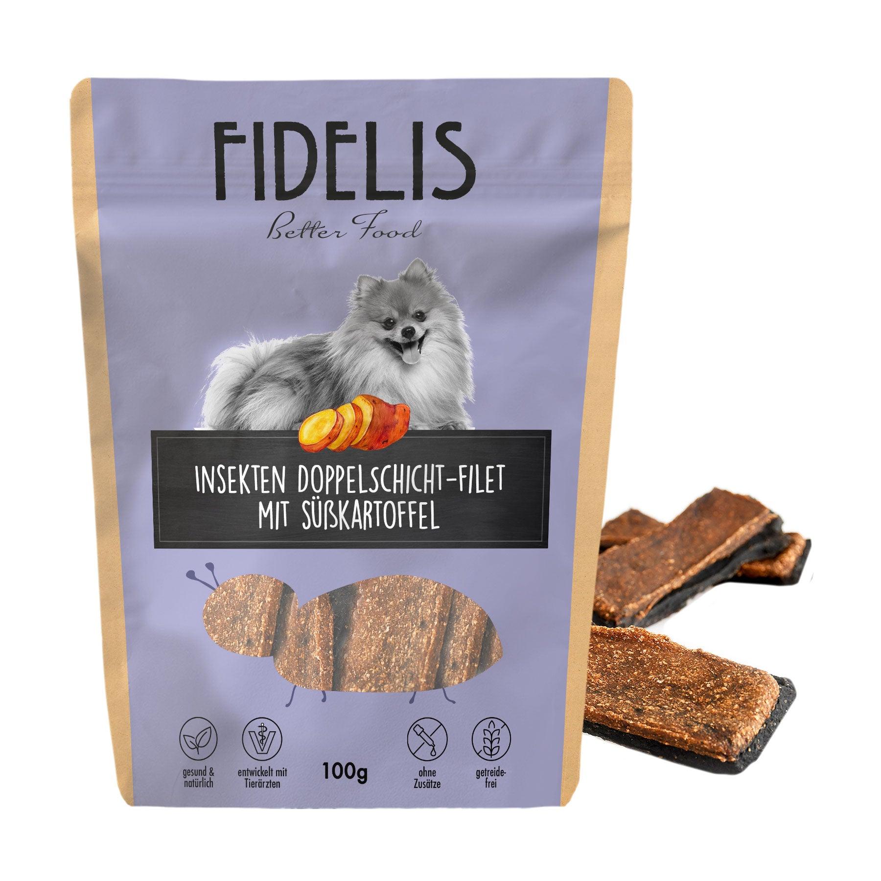 Insekten Doppel Schichtfilet mit Süßkartoffel von Fidelis