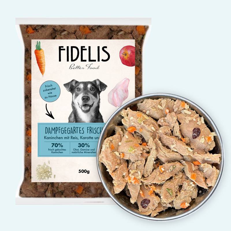 Kaninchen mit Reis, Karotte und Cranberries (500g) gefroren von Fidelis