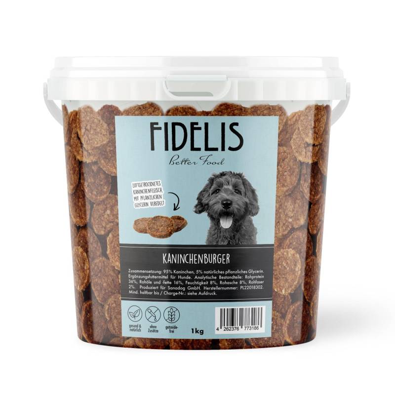 Kaninchenburger (1kg-Eimer) von Fidelis