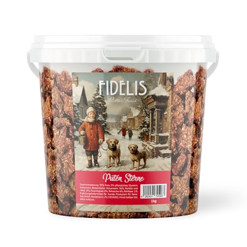 Puten-Weihnachtssterne für Hunde im wiederverschließbarem 1kg-Eimer - Luftgetrocknete Hunde Leckerlis aus 100% natürlichen Rohstoffen - der perfekte Weihnachtssnack für Deinen Hund Puten-Weihnachtssterne für Hunde im wiederverschließbarem 1kg-Eimer - Luftgetrocknete Hunde Leckerlis aus 100% natürlichen Rohstoffen - der perfekte Weihnachtssnack für Deinen Hund von Fidelis