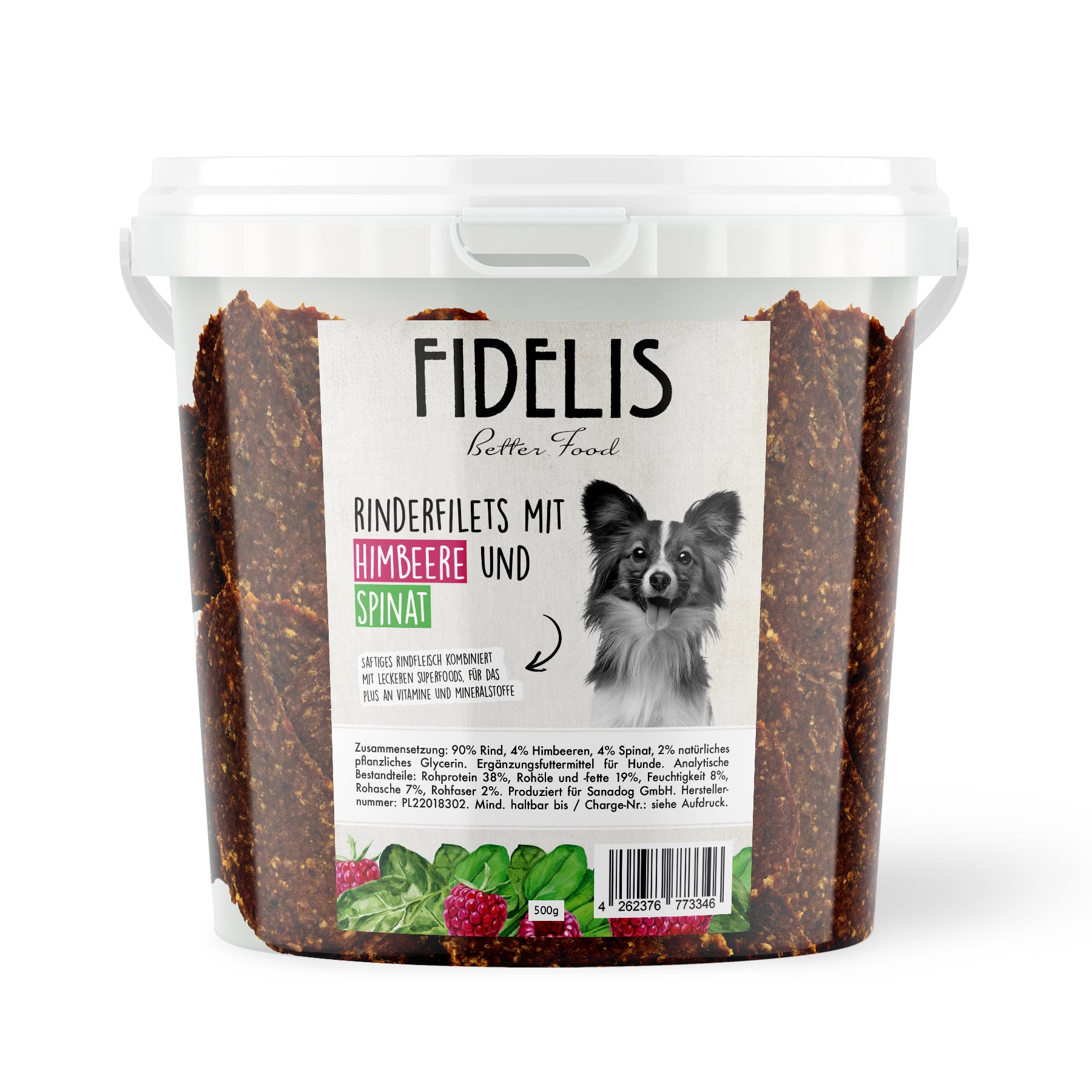 Rinderfilets mit Himbeeren und Spinat (500g-Eimer) von Fidelis
