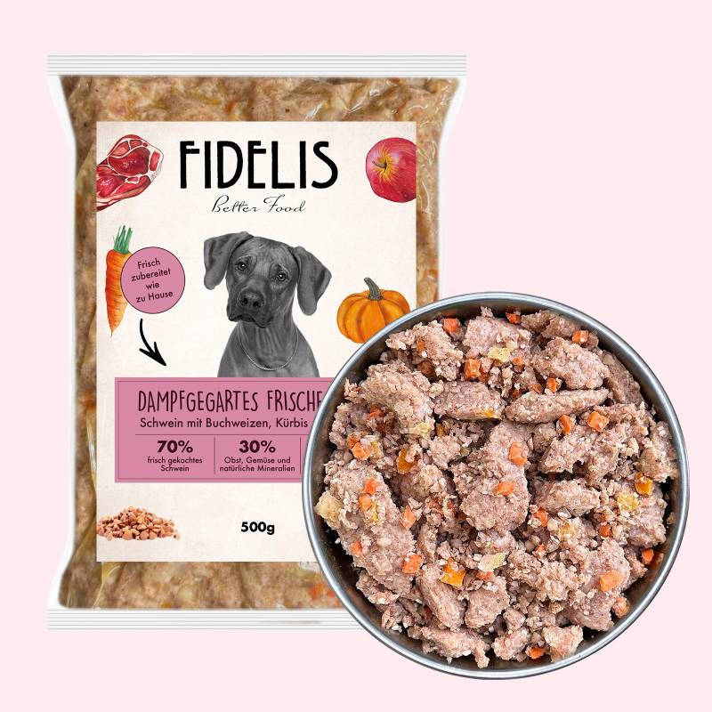 Schwein mit Buchweizen, Kürbis und Fenchel (500g) gefroren von Fidelis