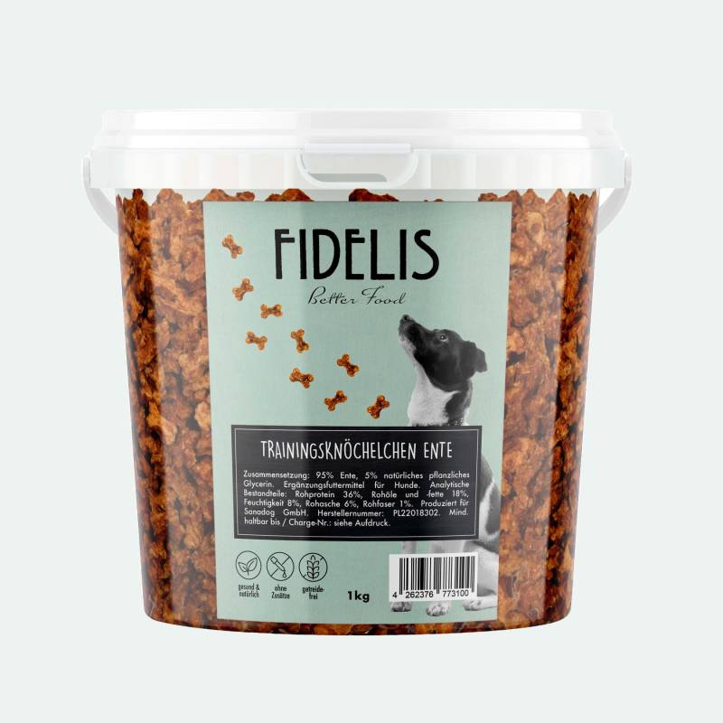 Trainingsknöchelchen Ente (1kg-Eimer) von Fidelis