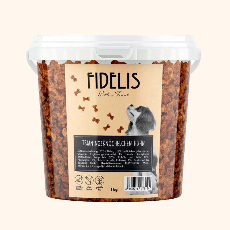 Trainingsknöchelchen Huhn (1kg-Eimer) von Fidelis