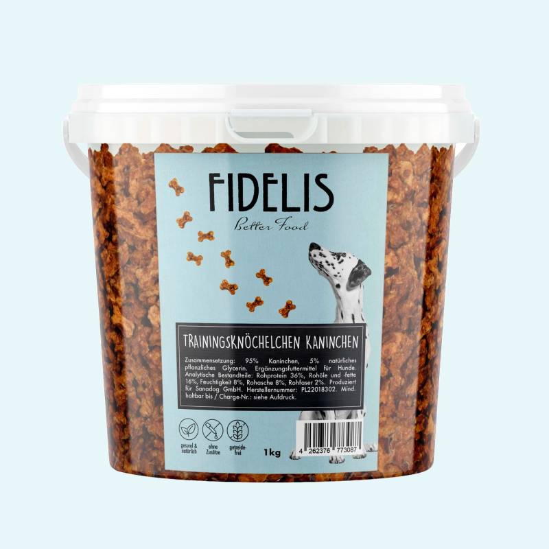 Trainingsknöchelchen Kaninchen (1kg-Eimer) von Fidelis