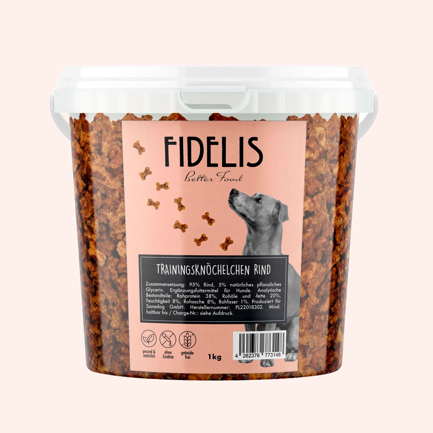 Trainingsknöchelchen Rind (1kg-Eimer) von Fidelis