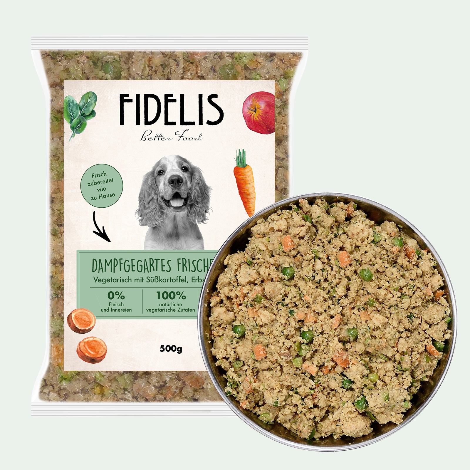 Veggie mit Süßkartoffel, Erbsen und Apfel (500g) gefroren von Fidelis