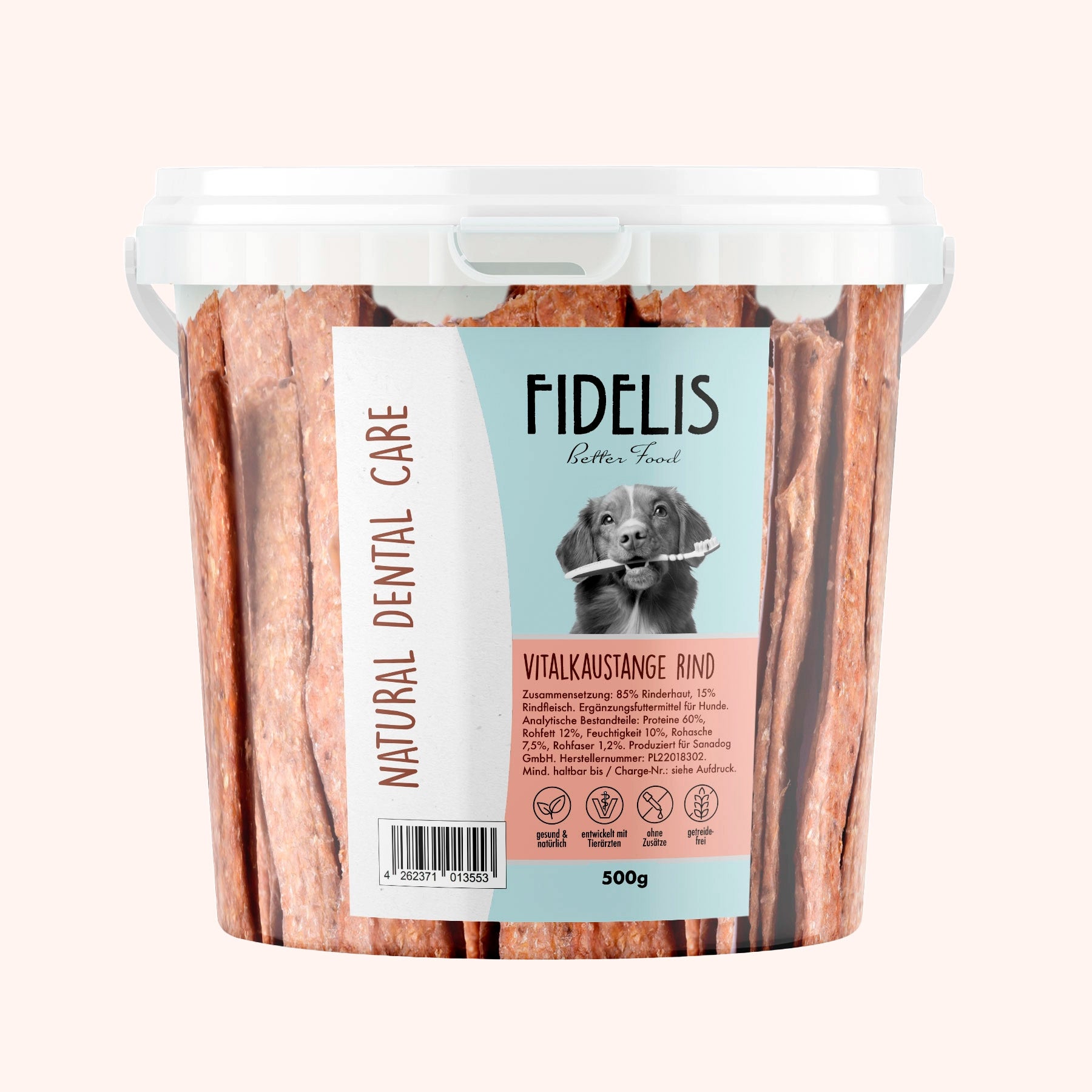 Vitalkaustange Rind (500g-Eimer) von Fidelis