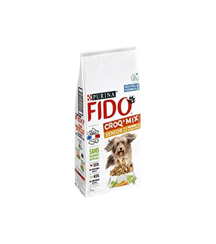 Fido Croq Mix: Geflügel, Gemüse, 7 kg, Trockenfutter für ausgewachsene Hunde ab 7 Jahren von Fido