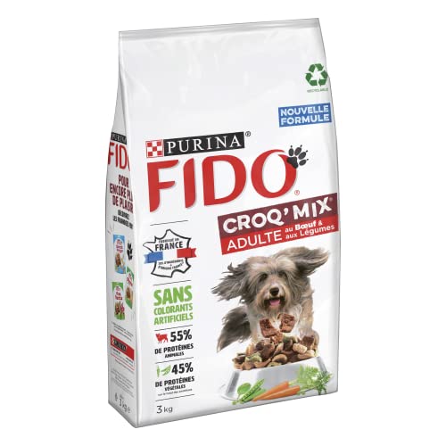 FIDO Croq Mix Erwachsene | Rind und Gemüse | Trockenfutter für ausgewachsene Hunde | Beutel x 3 kg von Fido