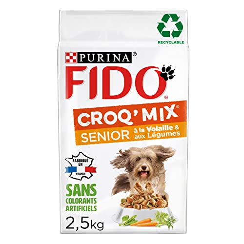 Fido Trockenfutter für ältere Hunde ab 7 Jahren, Fleisch/Gemüse, Beutel mit 2,5 kg von Fido