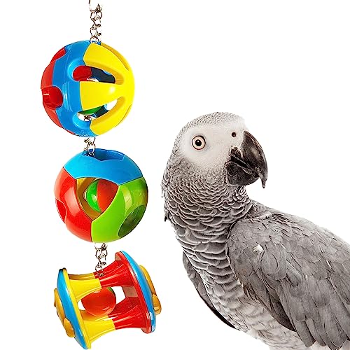 FidosFav Papagei Kauball Spielzeug Bunte Langlebige Hängende Vogel Spielzeug 3PCS von FidosFav