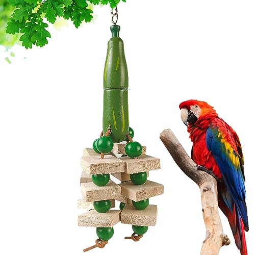 Fidosfav Vogel Papagei Spielzeug Bunte Vogel Papagei Kauspielzeug Holz Spieße, gut aussehende Käfig Dekoration Zubehör Anzüge für afrikanische graue Kakadus Amazonas Papageien Papageien Vögel von FidosFav