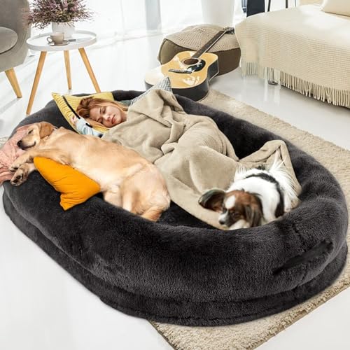 Menschliches Hundebett für Erwachsene, 180,3 x 129,5 x 30,5 cm, riesiges Hundebett für Menschen, zum Nickerchen, extra großes menschliches Hundebett für Menschen, Erwachsene, waschbares Kunstfell, Menschliches Hundebett für Erwachsene, 180,3 x 129,5 x 30,5 cm, riesiges Hundebett für Menschen, zum Nickerchen, extra großes menschliches Hundebett für Menschen, Erwachsene, waschbares Kunstfell, von Fieiyob