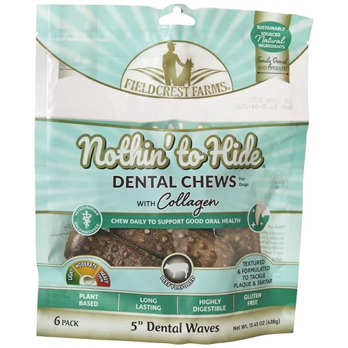Zahnkauartikel für Hunde, glutenfrei, natürliche Inhaltsstoffe, reduzieren Zahnstein und Plaque (12,7 cm, Welle) von Fieldcrest Farms