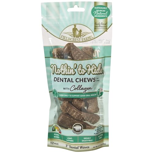 Zahnkauartikel für Hunde, glutenfrei, natürliche Inhaltsstoffe, reduzieren Zahnstein und Plaque (7,6 cm, Welle) von Fieldcrest Farms