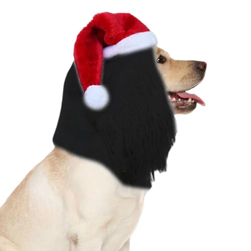 Fierudeng Hund Katze Weihnachtsmann Hut - Lustig Süßer Niklashut | Haustier Kleidung Winter Familiennacht Kinder Outdoor Party Jugend Teenager von Fierudeng