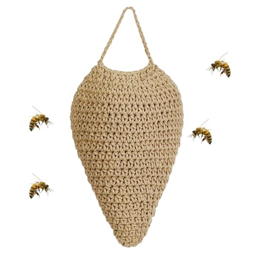 Häkel-Wespennest Lockvogel – künstliches Wespennest – hängende Hornisse halten Sie Ihre Umgebung im Freien sicher, indem Sie verhindern, dass andere Bienenkolonien in der Nähe nisten von Fierudeng