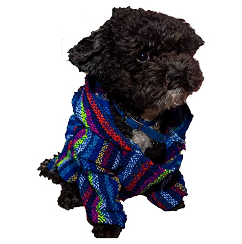 Mexikanischer Hund Poncho Doggo Hoodie Baja Ponchos Decke für Hunde Kostüm Welpe Crew Pyjama Chihuahua Pullover Kleidung von kleinen, mittleren bis großen Hund Made in Mexiko mit recyceltem Stoff (4, von Fiesta Brands