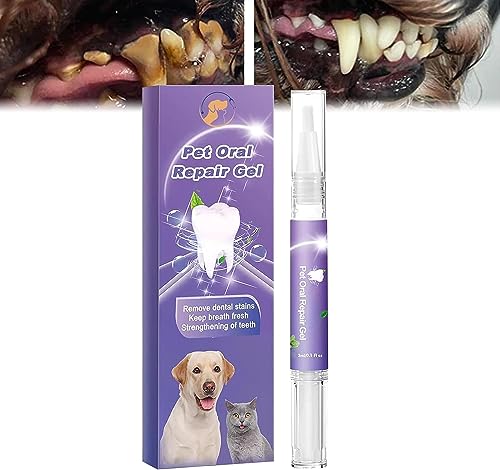 Cvreoz Pet Oral Repair Gel, Cvreoz Pet Oral Restoration Whitening Gel, Pet Breath Freshener Gel Care Cleaner, Beseitigt Mundgeruch, Zielt Zahnstein, ohne Bürsten (1 Stück) von Figskey