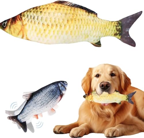 Hundespielzeug mit tanzendem Fisch, 2024, Schlenkerfisch, Katzenspielzeug, Floppingfisch, Hundespielzeug, interaktives Hundespielzeug, tanzender Fisch (A) von Figskey