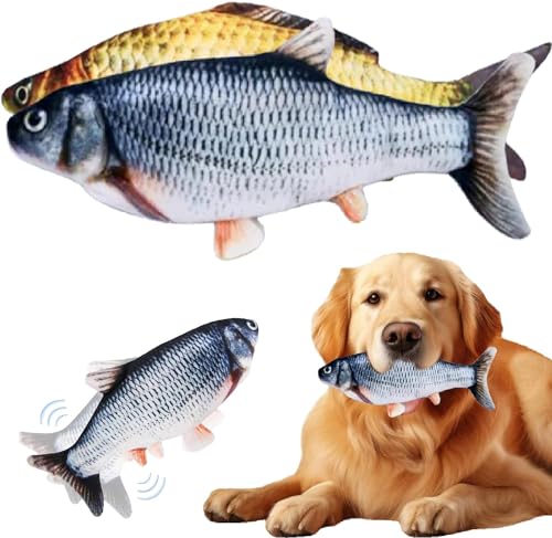 Hundespielzeug mit tanzendem Fisch, 2024, Schlenkerfisch, Katzenspielzeug, Floppingfisch, Hundespielzeug, interaktives Hundespielzeug, tanzender Fisch (A+B) von Figskey
