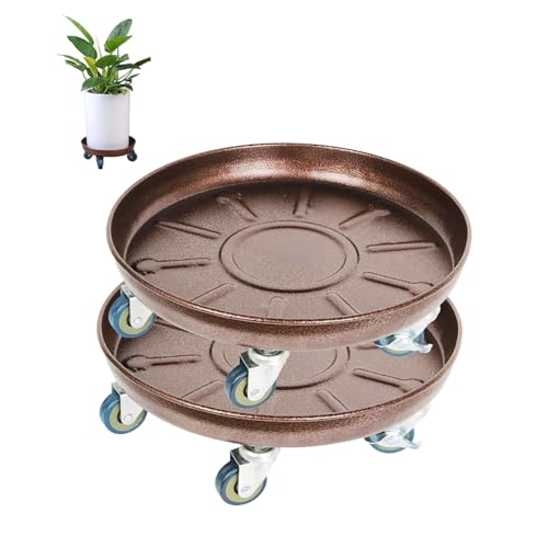Fiita 2 Stück 36cm Blumentopfständer Kunststoff, Blumentopftablett mit Universalrollen, Pflanzenroller Outdoor Wetterfest, für Drinnen und Draußen Fiita 2 Stück 36cm Blumentopfständer Kunststoff, Blumentopftablett mit Universalrollen, Pflanzenroller Outdoor Wetterfest, für Drinnen und Draußen von Fiita