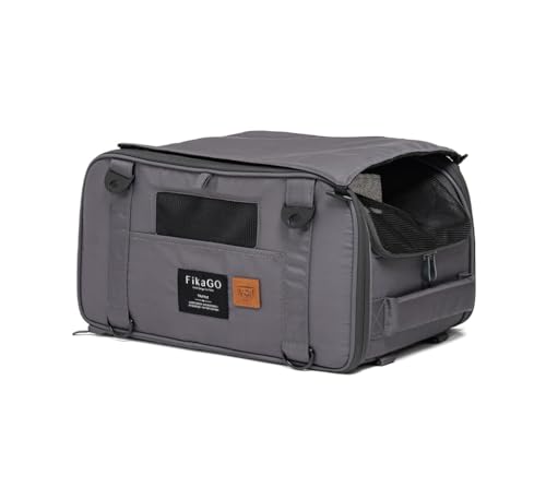 FikaGO 3-in-1 Reise-Tragetasche für Hunde und Katzen Truffle Grau – Rucksack, Schultertasche & Handgepäck von FikaGO
