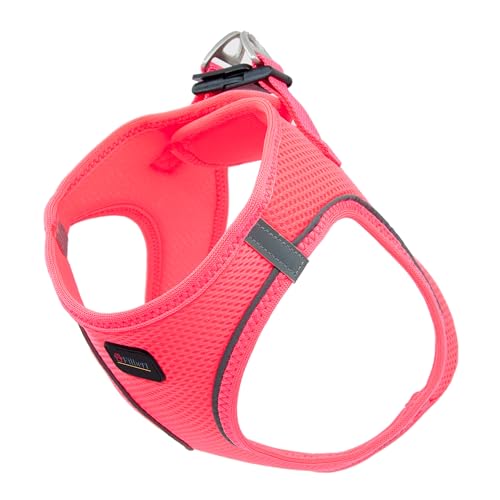 Filbert Hundegeschirr Kleine Größe, Step-in Reflektierendes Hundegeschirr Kleine Hunde, Welpengeschirr, Mesh Hundewestengeschirr, Hundegeschirre, Bestes Geschirr für Hund, Neon Pink von Filbert