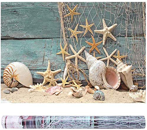 FILFEEL Aquarium Hintergrund Aquarium Dekorationen 3D Effekt Adhesive Seashell Starfish Poster Stil PVC Adhesive Decor Papier Sticker Papier Cling Decals (122x46cm) von FILFEEL
