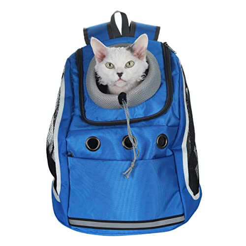Filhome Atmungsaktiv Hunderucksack Katze Rucksack für Haustiertragetasche Reise Haustier Tasche für Welpen Katzen bis 5kg Blau von Filhome