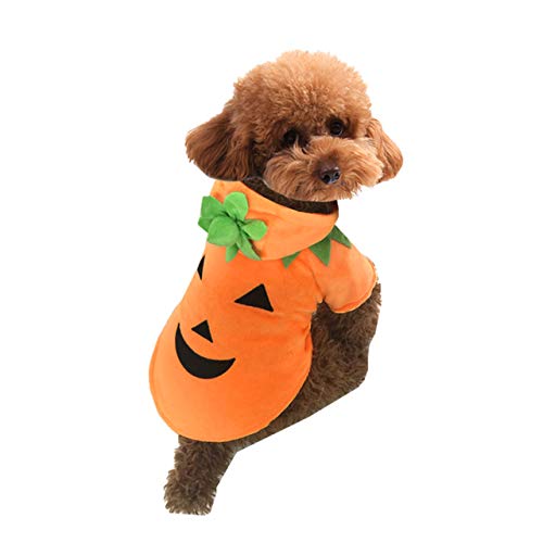 Filhome Halloween Hundemantel Haustiere Kürbis Kostüm Hundekostüm Hoodie Mantel Plüsch Cosplay Bekleidung für Kleine Mittlere Hunde Katzen von Filhome