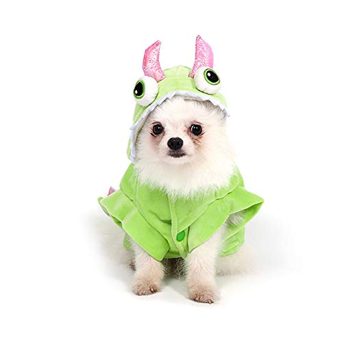Filhome Haustier Dinosaurier Kostüm Lustige Cosplay Party Dress Up Hund Jacke Mantel Warm Winter Hoodie für Kleine Mittelgroße und Große Hunde L von Filhome