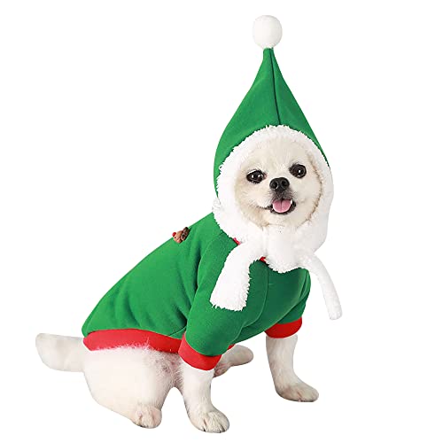 Filhome Hund Haustier Kostüm Katze Weihnachten Welpen Kätzchen Warm Jumpsuit mit Hut Kleidung für Kleine Mittelgroße Hunde von Filhome